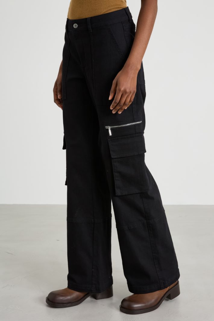 Pantaloni cargo in drill di cotone