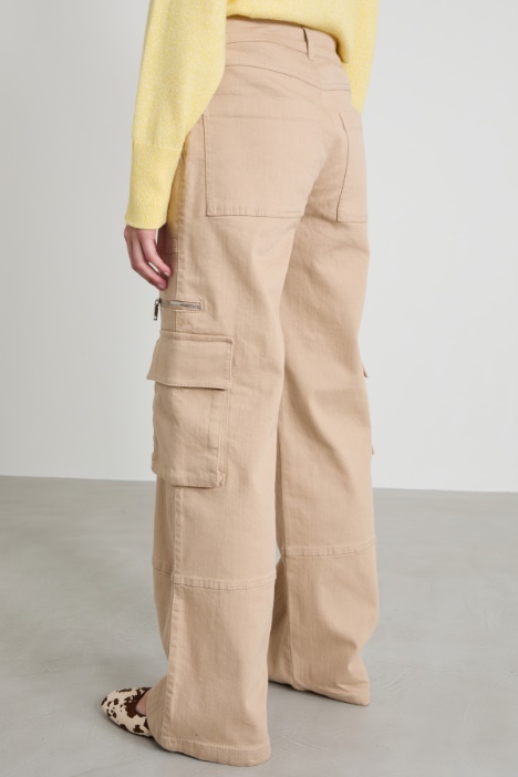 Pantaloni cargo in drill di cotone