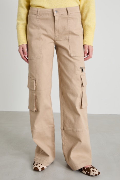 Pantaloni cargo in drill di cotone