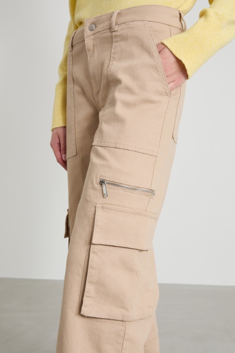 Pantaloni cargo in drill di cotone