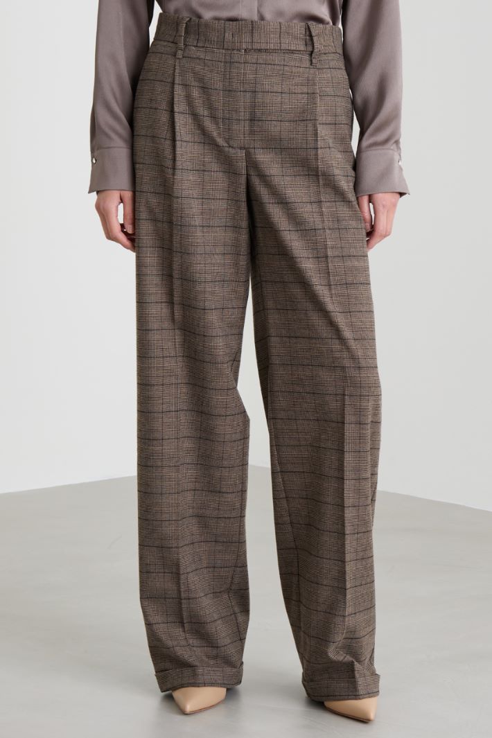 Lightweight flannel wide-leg trousers Intrend - 2