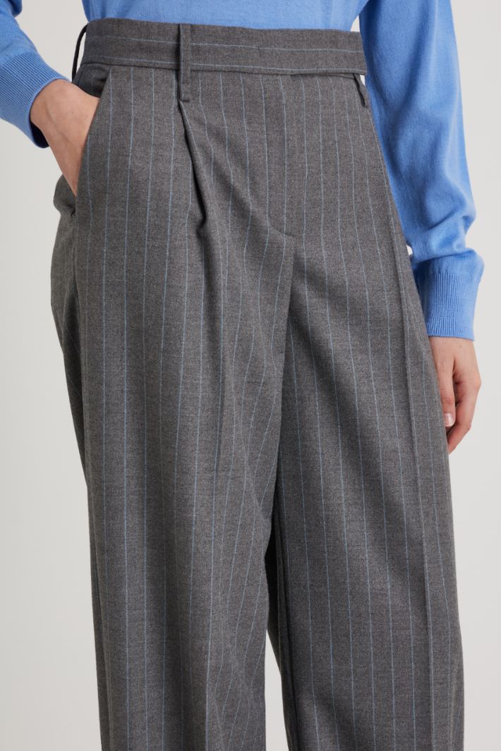 Lightweight flannel wide-leg trousers Intrend - 4