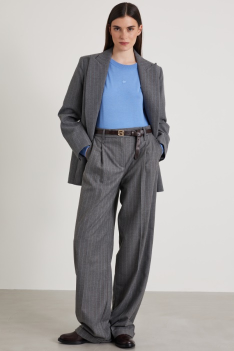 Lightweight flannel wide-leg trousers Intrend