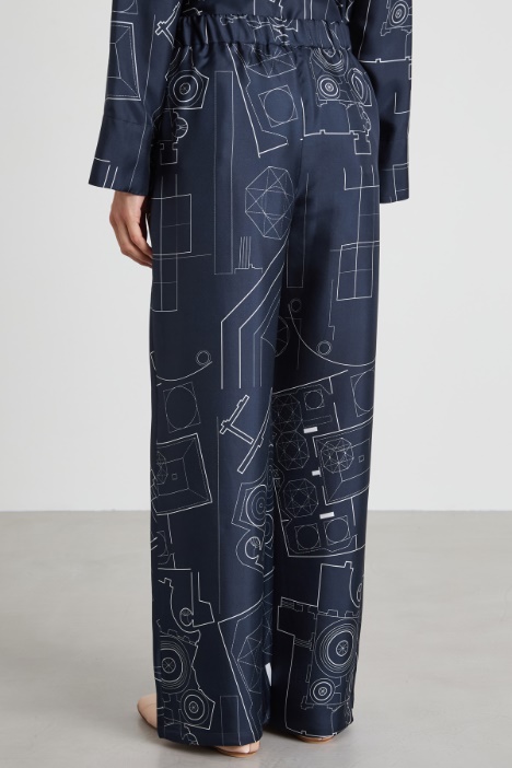 Pantaloni fluidi in twill