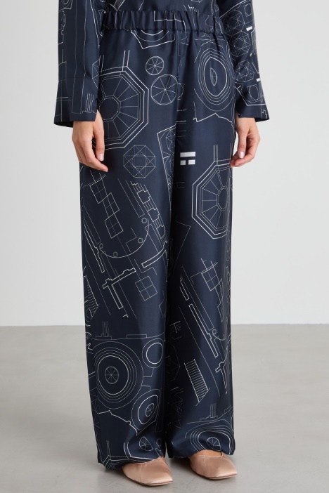 Pantaloni fluidi in twill