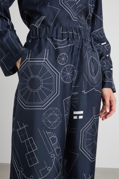 Pantaloni fluidi in twill