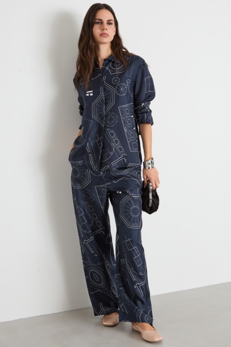 Flowing twill trousers Intrend