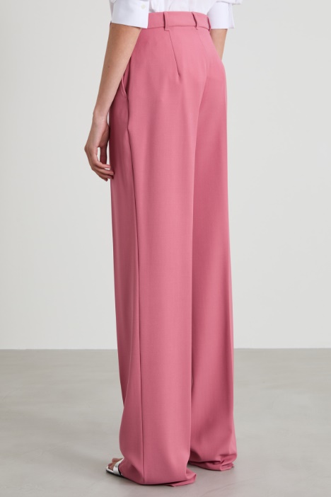 Pantaloni in crépe di lana