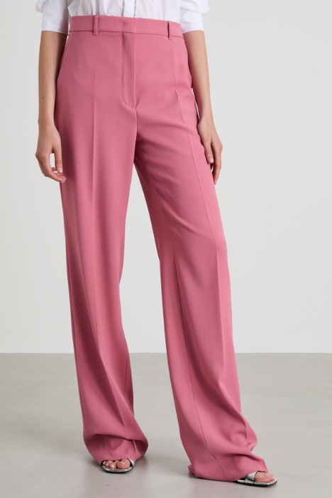Pantaloni in crépe di lana
