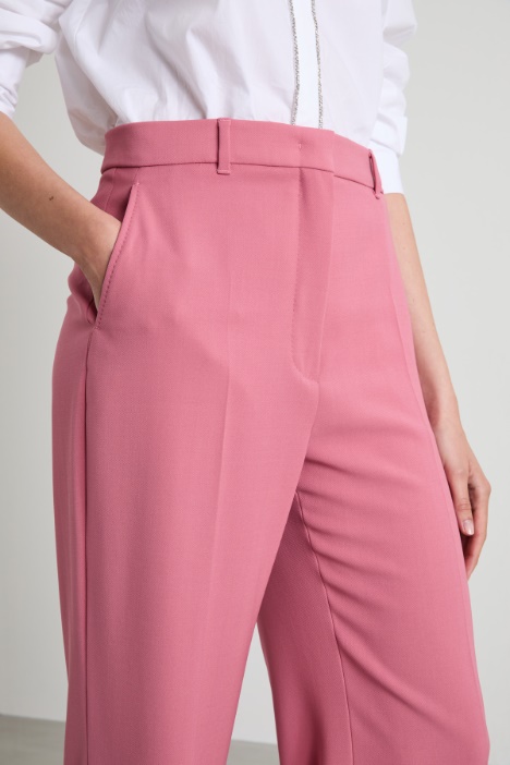 Pantaloni in crépe di lana