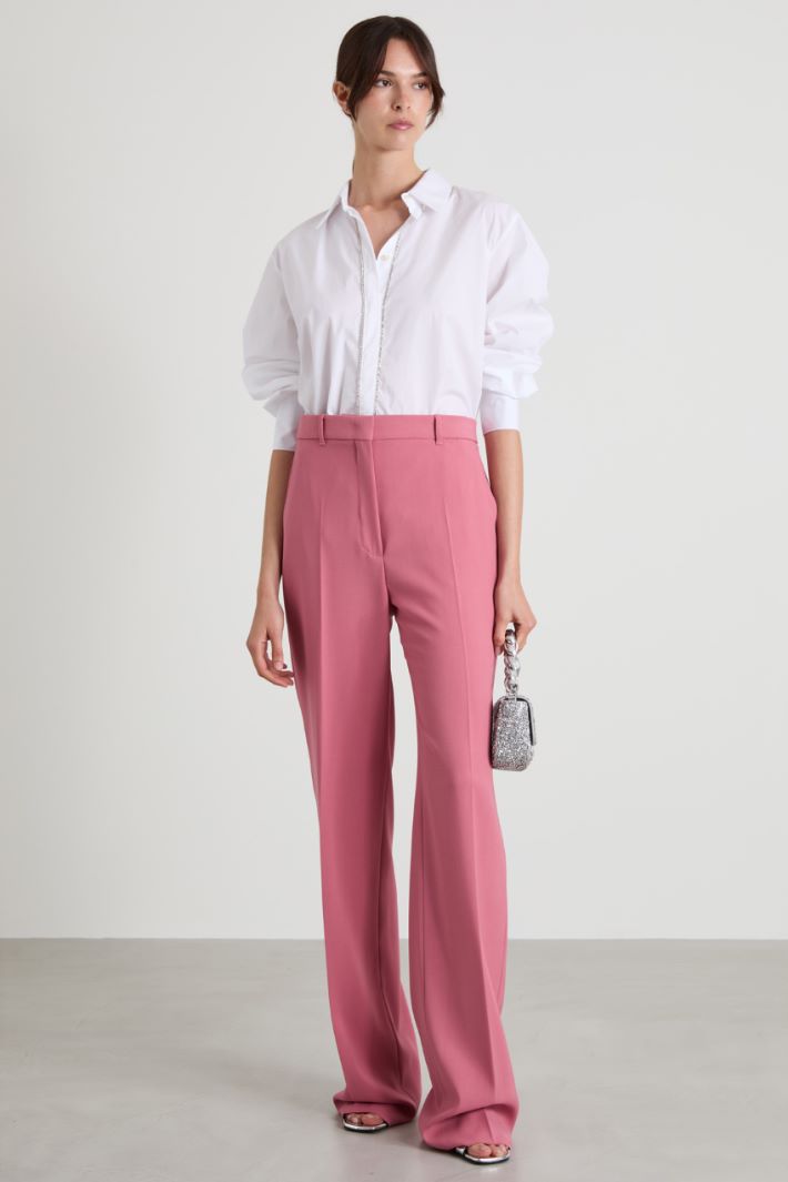 Pantaloni in crépe di lana Intrend