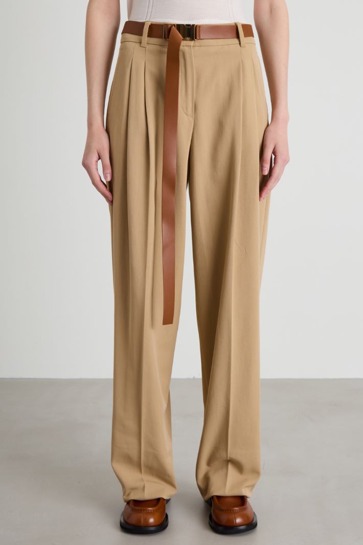 Canvas trousers with belt Intrend - 2