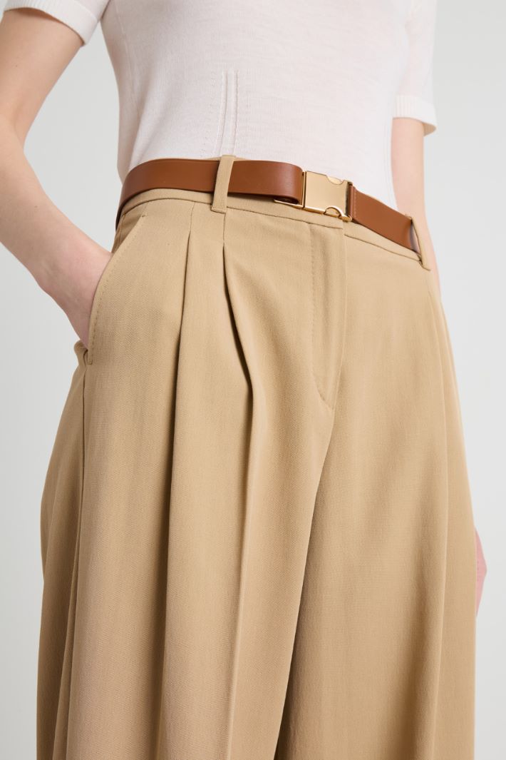Canvas trousers with belt Intrend - 4
