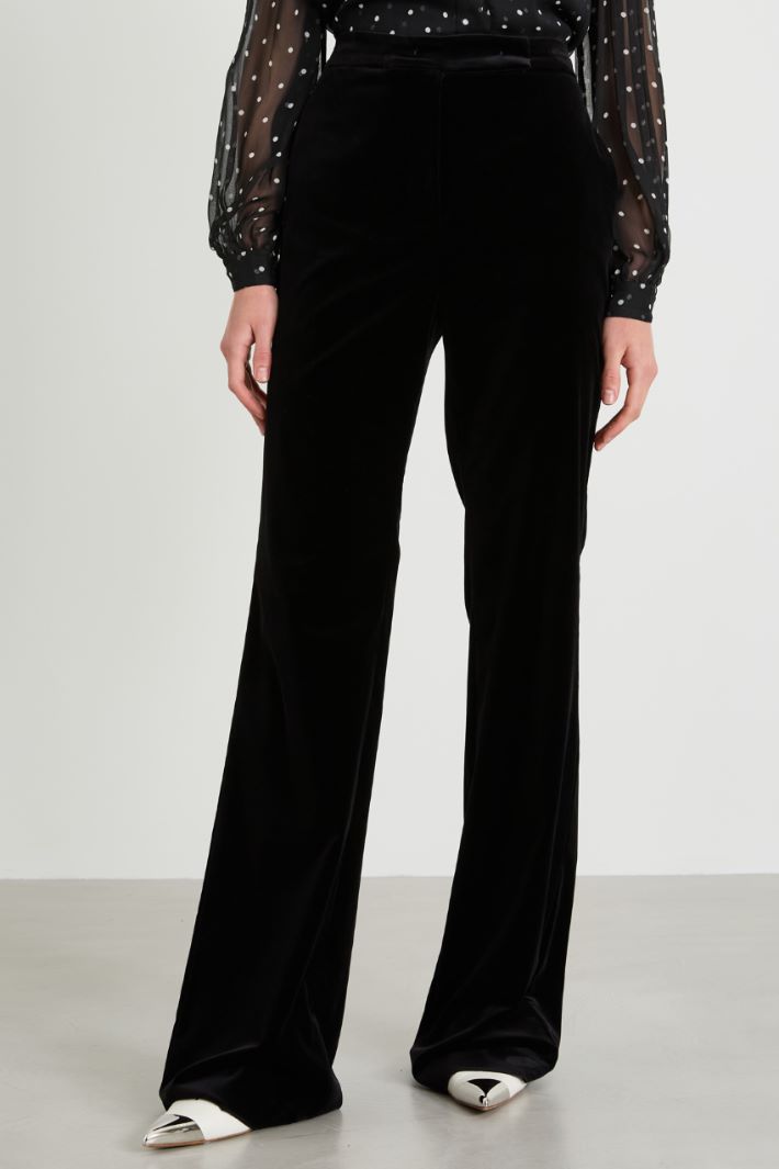 Pantalon morbidi in velluto Intrend - 2