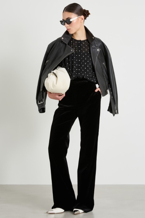 Pantalon morbidi in velluto Intrend