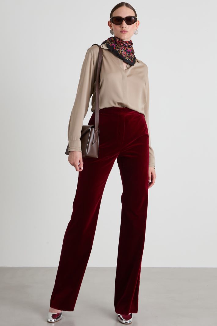 Pantalon morbidi in velluto Intrend