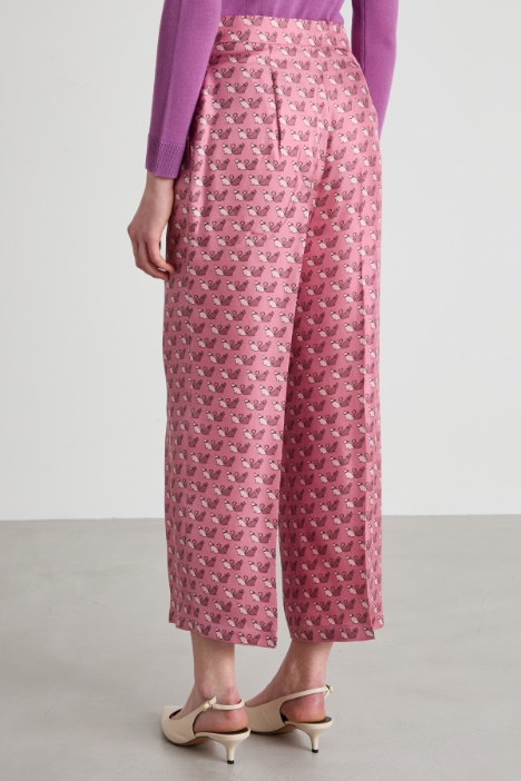 Pantalón de seda estampada