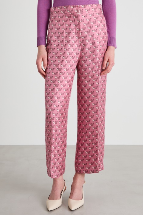 Pantalón de seda estampada