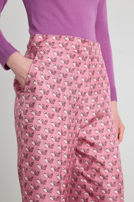 Pantalón de seda estampada
