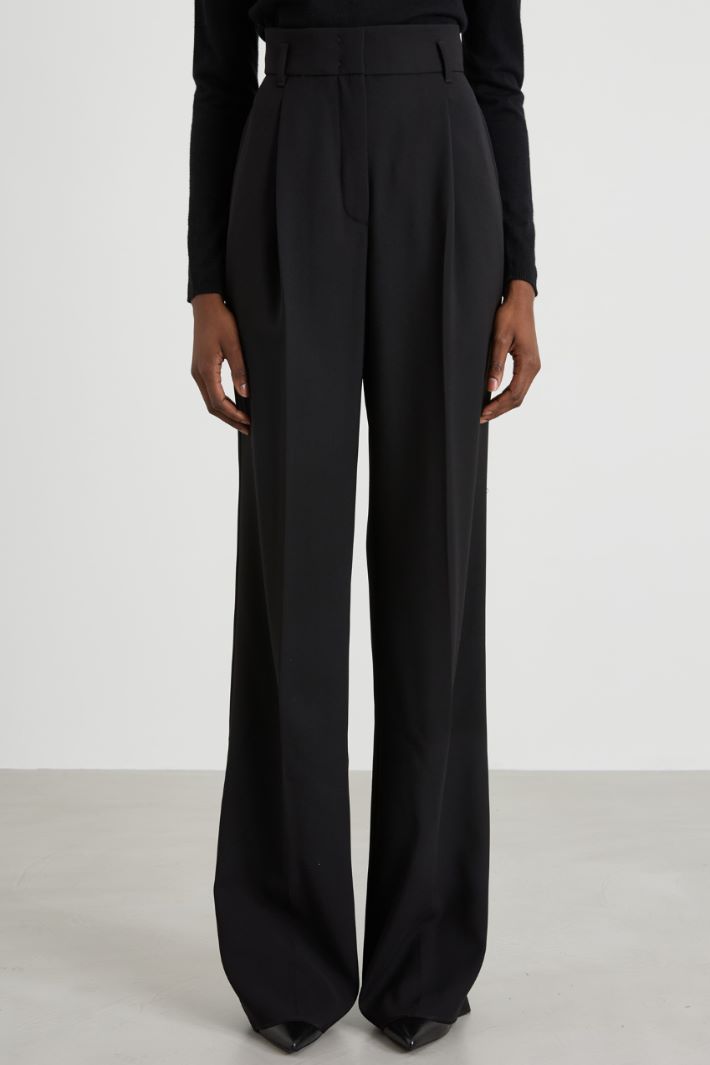 High-waisted wool crepe trousers Intrend - 2