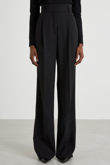 Pantalone a vita alta in crépe