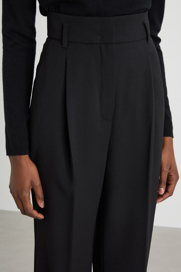 High-waisted wool crepe trousers Intrend - 4