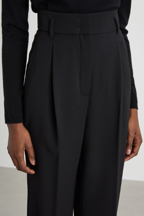 Pantalone a vita alta in crépe