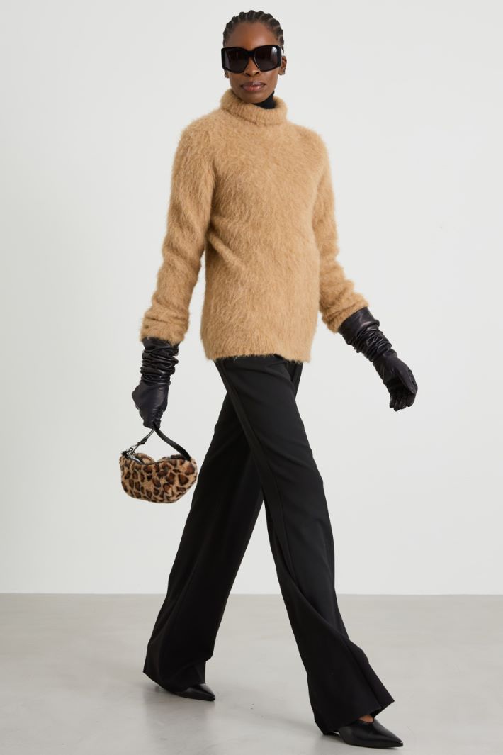 High-waisted wool crepe trousers Intrend