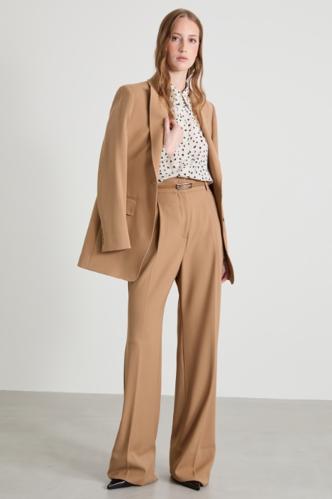 High-waisted wool crepe trousers Intrend
