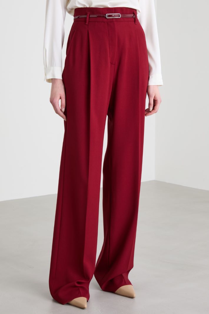 High-waisted wool crepe trousers Intrend - 2