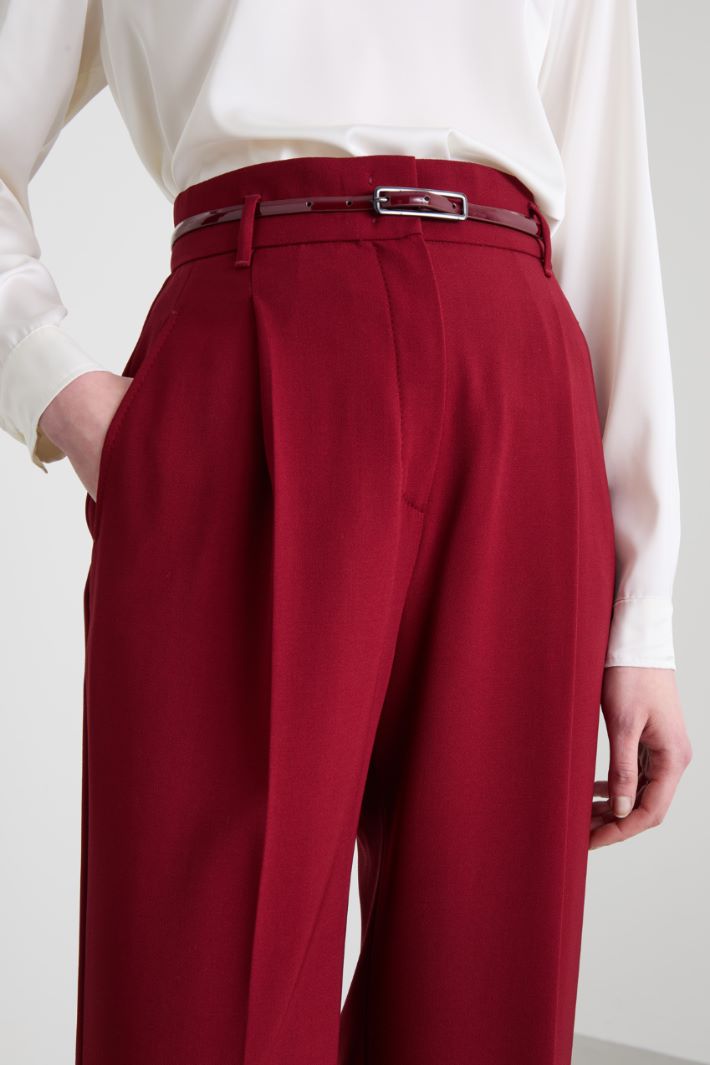 High-waisted wool crepe trousers Intrend - 4