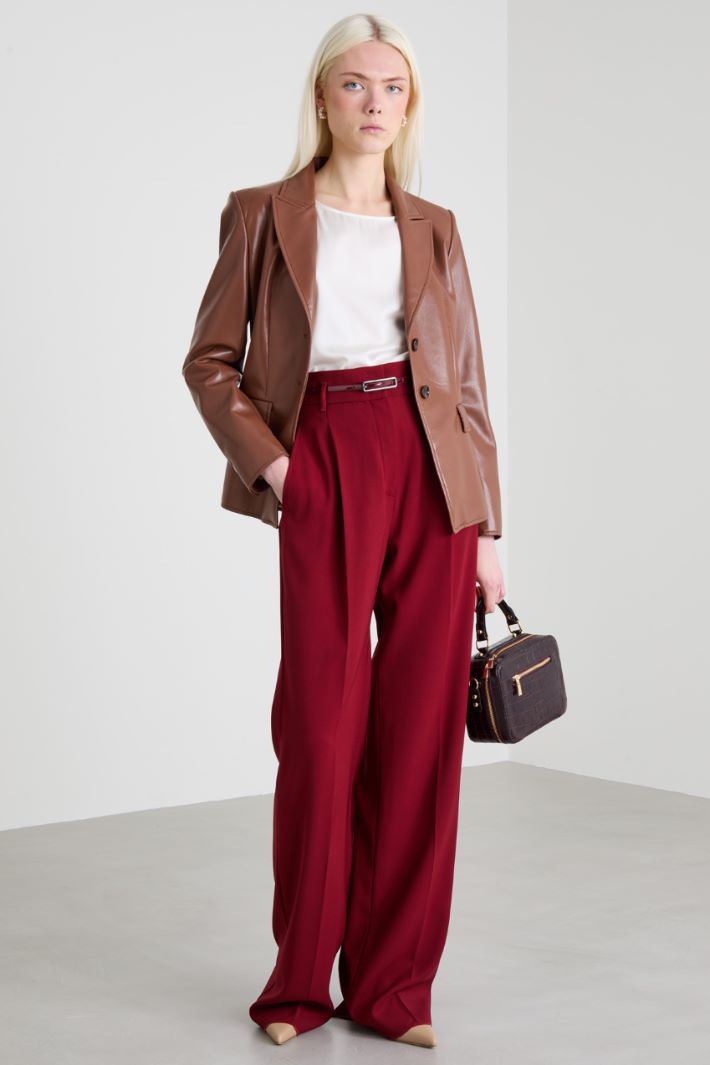 High-waisted wool crepe trousers Intrend