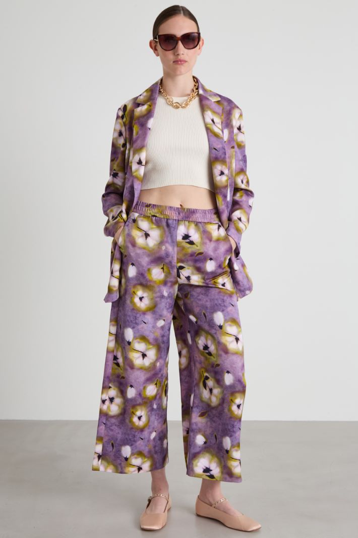 Pantaloni ampi in enver satin