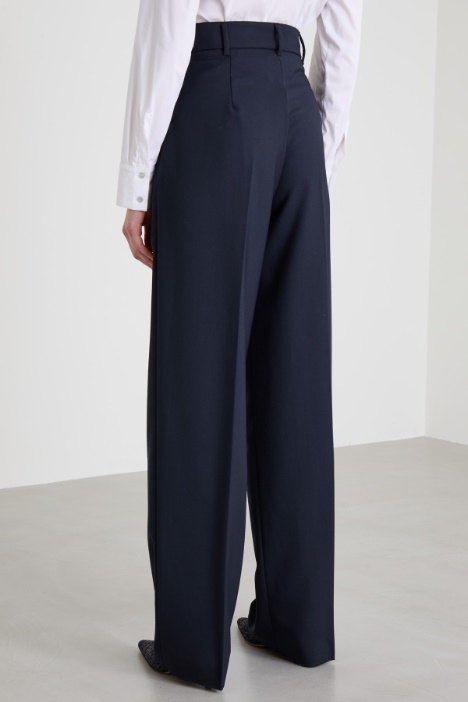Pantaloni in gabardina di lana