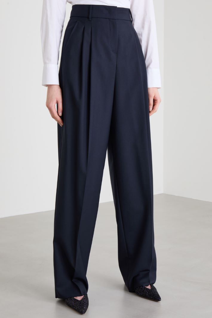 Pantaloni in gabardina di lana Intrend - 2