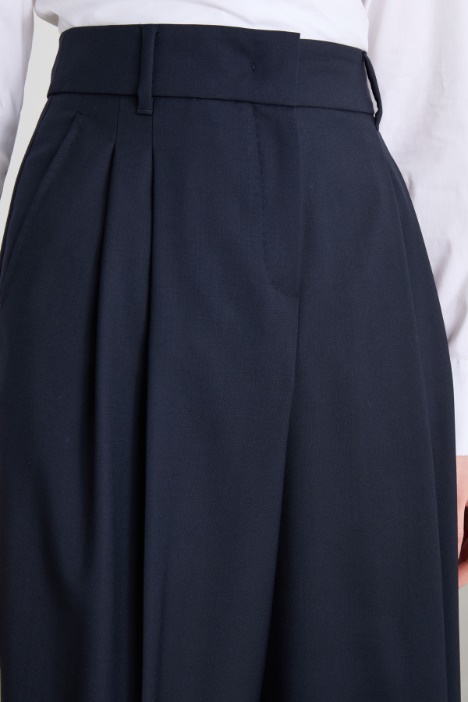 Pantaloni in gabardina di lana