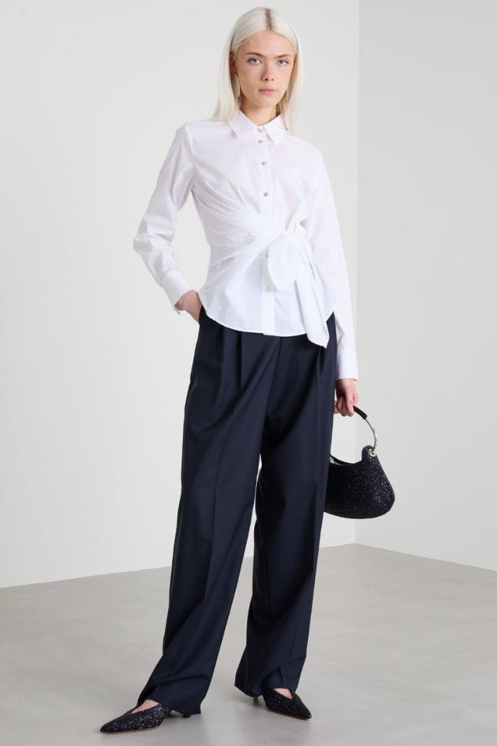 Pantaloni in gabardina di lana Intrend