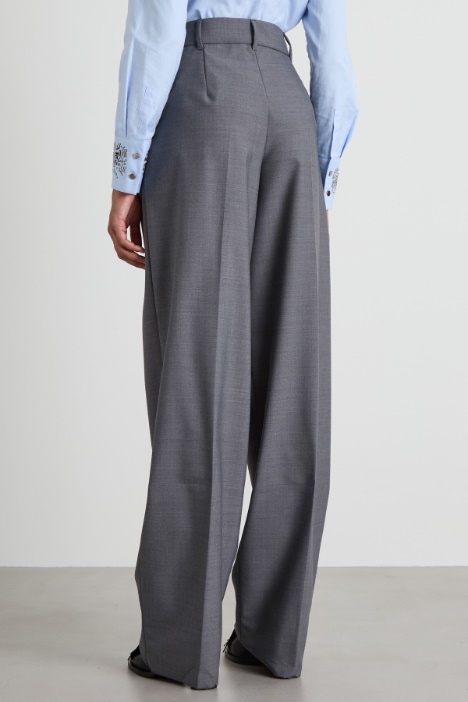 Pantaloni in gabardina di lana