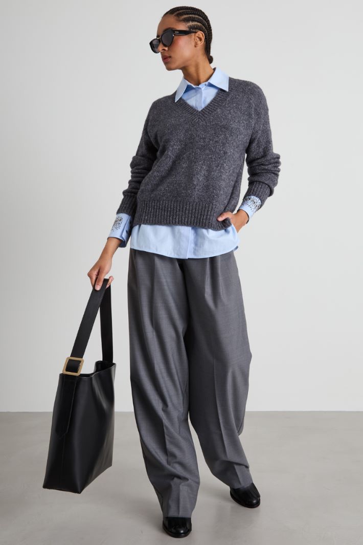 Gabardine wool trousers Intrend