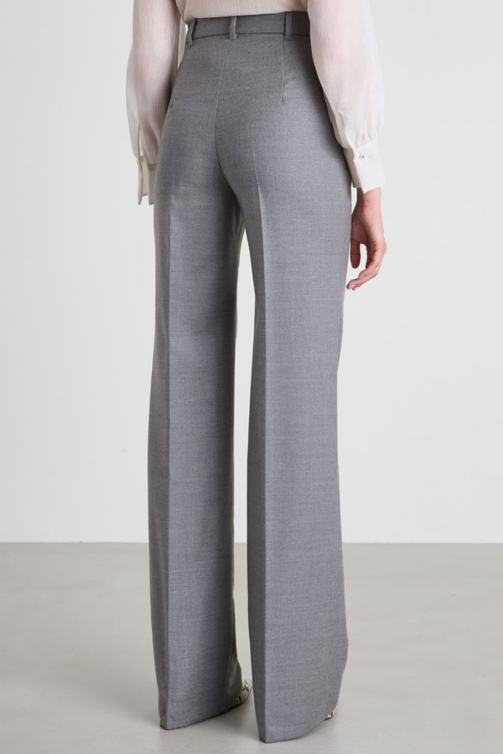 Wool flannel trousers Intrend - 3
