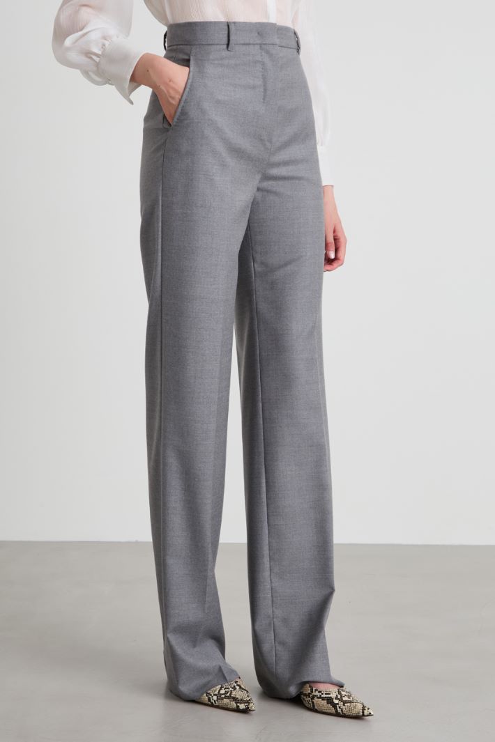 Wool flannel trousers Intrend - 2