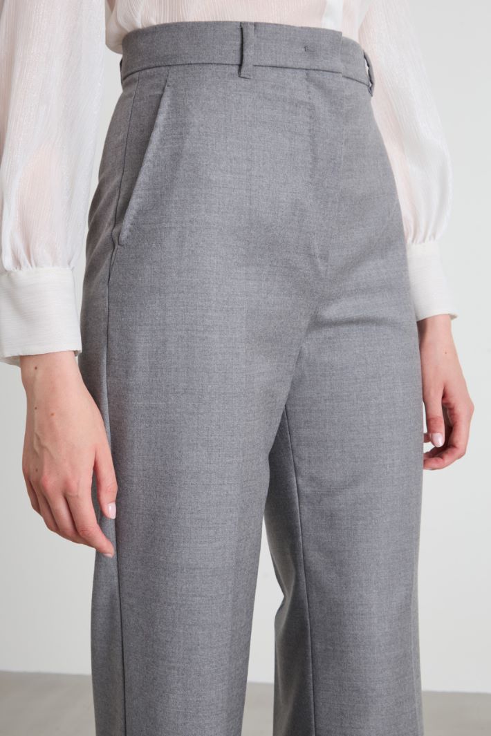 Wool flannel trousers Intrend - 4