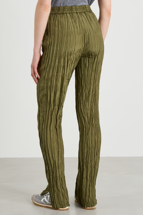 Pantaloni in seta stropicciata