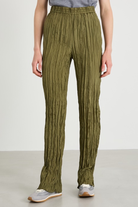 Pantaloni in seta stropicciata