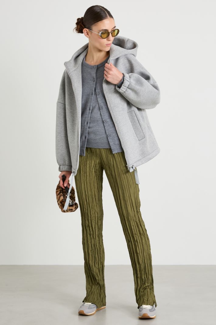 Crinkled silk trousers Intrend