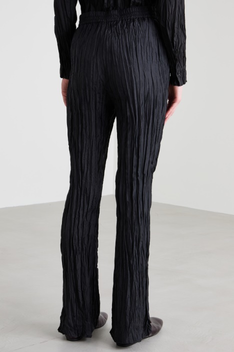 Pantaloni in seta stropicciata