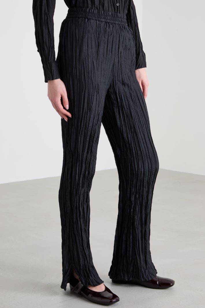 Crinkled silk trousers Intrend - 2