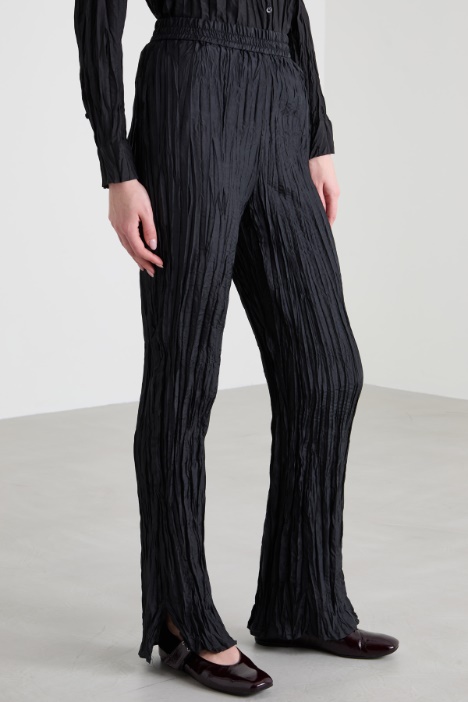 Pantaloni in seta stropicciata