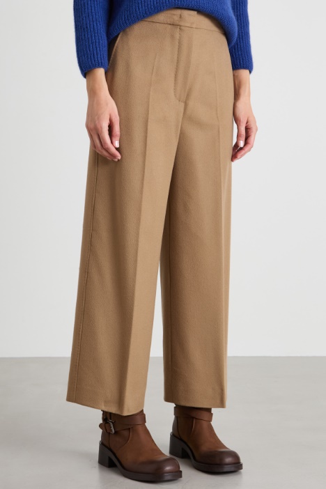 Pantaloni dritti in drap di lana