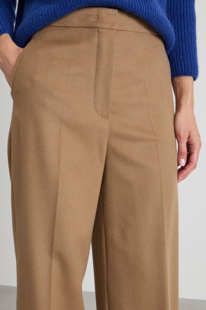 Straight wool drap trousers Intrend - 4